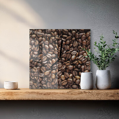 Quadrato orologio da parete Chicchi di caffè