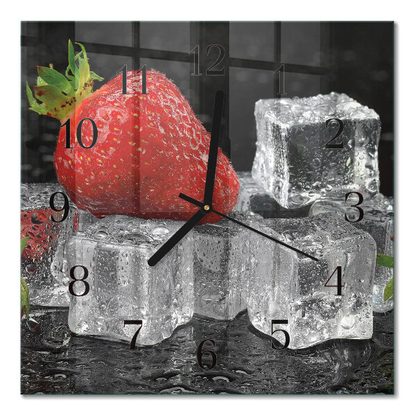Orologio quadrato in vetro Gelato alla fragola