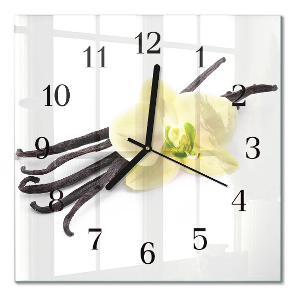 Quadrato orologio in vetro decorativo Vaniglia