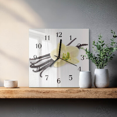 Quadrato orologio in vetro decorativo Vaniglia