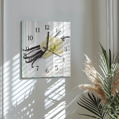 Quadrato orologio in vetro decorativo Vaniglia