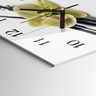 Quadrato orologio in vetro decorativo Vaniglia