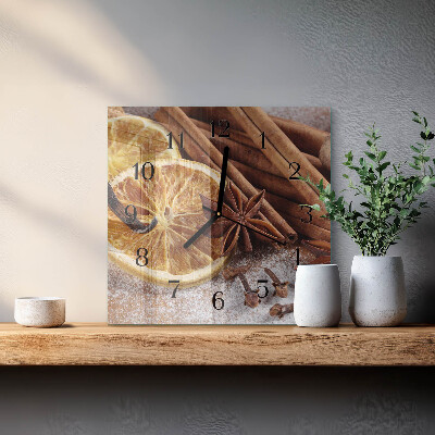 Orologio quadrato in vetro Anice cannella