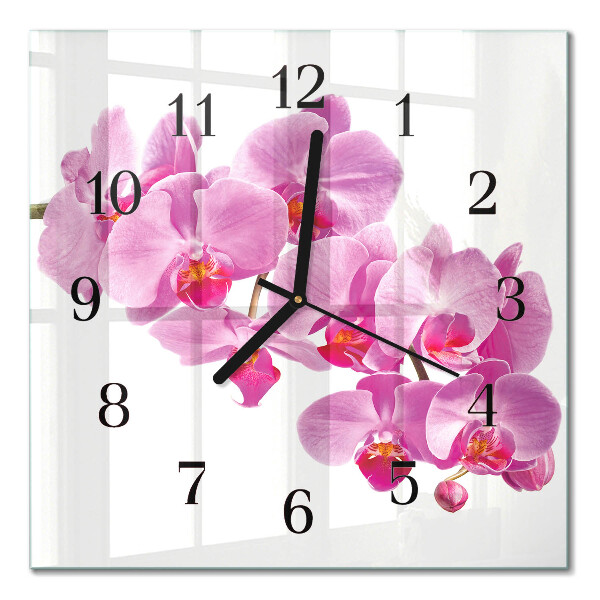 Quadrato orologio da parete Orchidea