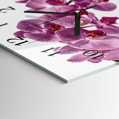 Quadrato orologio da parete Orchidea