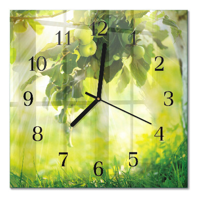 Quadrato orologio in vetro decorativo Melo