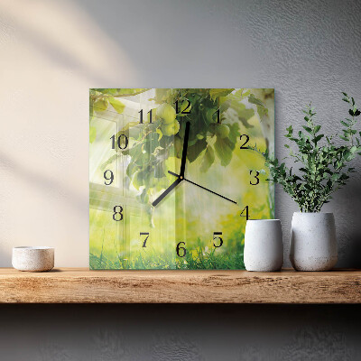 Quadrato orologio in vetro decorativo Melo