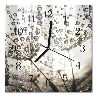 Quadrato orologio da parete Gocce di rugiada