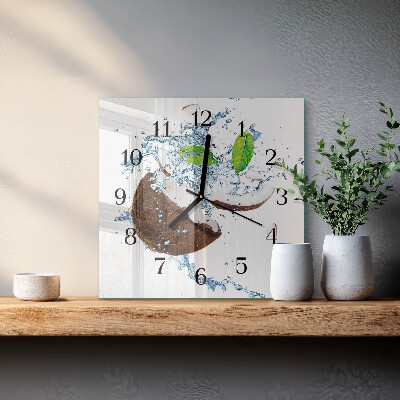 Orologio quadrato Noce di cocco