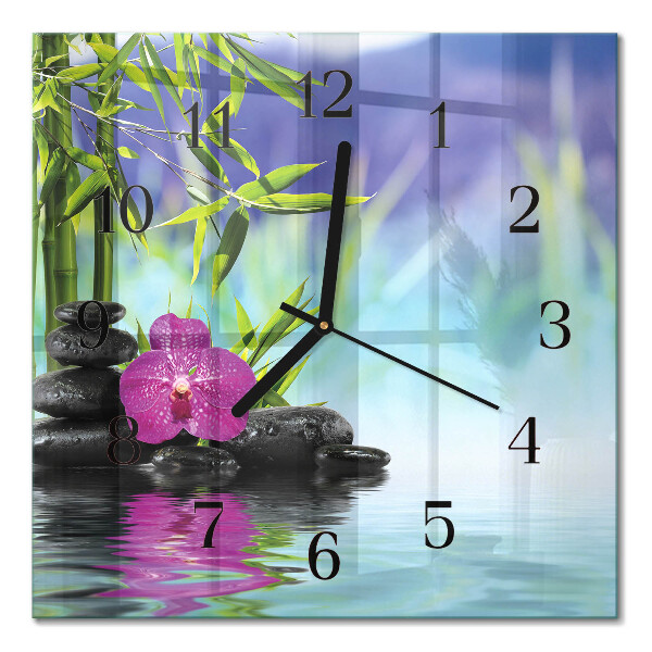 Quadrato orologio da parete Piscina Orchidea