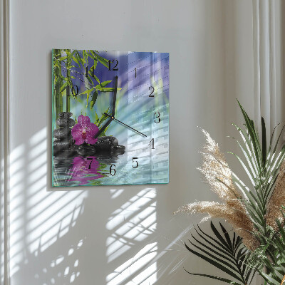 Quadrato orologio da parete Piscina Orchidea