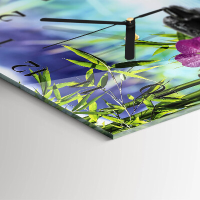 Quadrato orologio da parete Piscina Orchidea