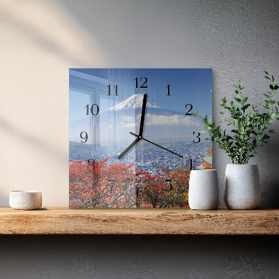 Orologio quadrato in vetro Montagna