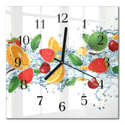 Orologio quadrato in vetro Frutta
