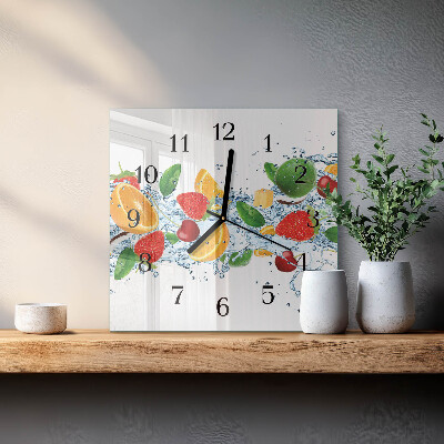 Orologio quadrato in vetro Frutta