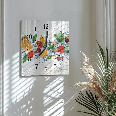 Orologio quadrato in vetro Frutta
