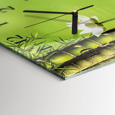 Quadrato orologio in vetro decorativo Bambù