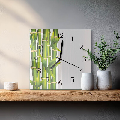 Quadrato orologio in vetro decorativo Bambù