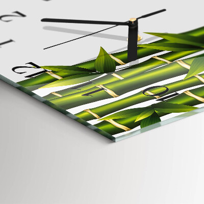 Quadrato orologio in vetro decorativo Bambù