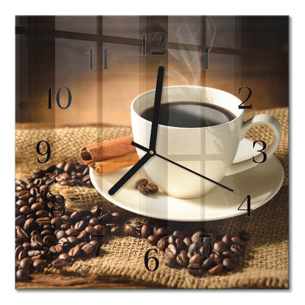 Quadrato orologio da parete Caffè