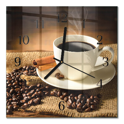 Quadrato orologio da parete Caffè