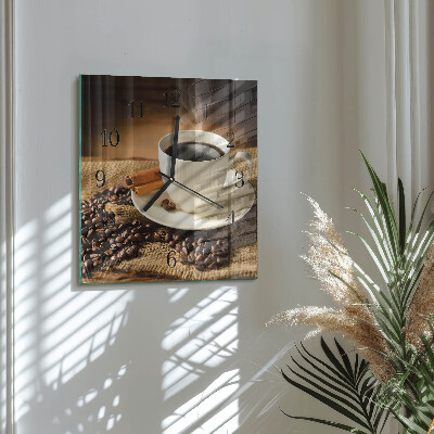 Quadrato orologio da parete Caffè