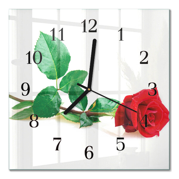 Quadrato orologio in vetro decorativo Rosa