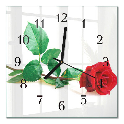 Quadrato orologio in vetro decorativo Rosa