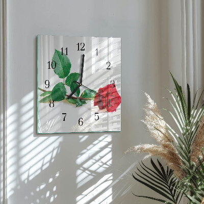Quadrato orologio in vetro decorativo Rosa