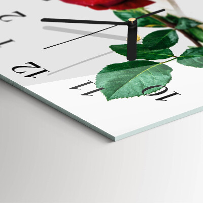 Quadrato orologio in vetro decorativo Rosa
