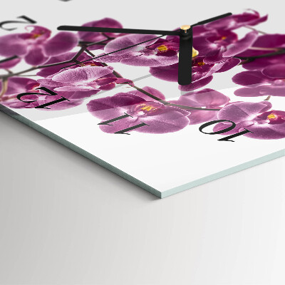 Orologio quadrato in vetro Orchidea