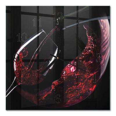 Quadrato orologio da parete Vino