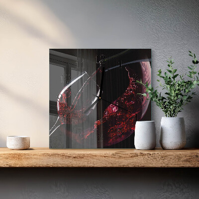 Quadrato orologio da parete Vino