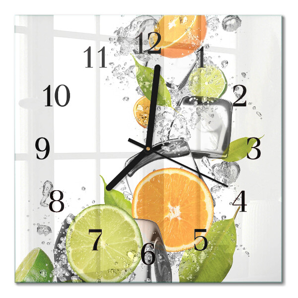 Quadrato orologio in vetro decorativo Agrumi