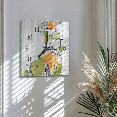 Quadrato orologio in vetro decorativo Agrumi