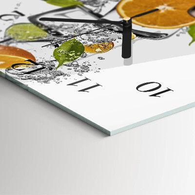 Quadrato orologio in vetro decorativo Agrumi