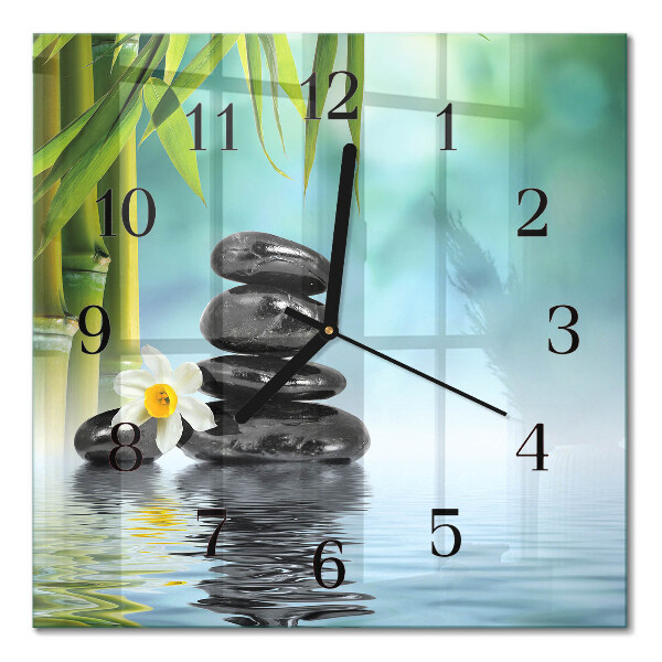 Quadrato orologio in vetro decorativo Pietre