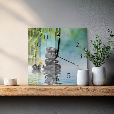 Quadrato orologio in vetro decorativo Pietre