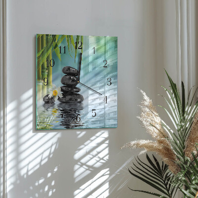 Quadrato orologio in vetro decorativo Pietre