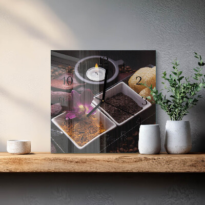 Quadrato orologio da parete Orchidea