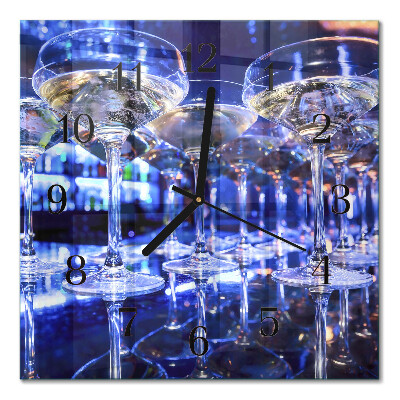 Quadrato orologio in vetro decorativo Occhiali