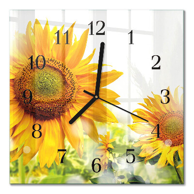 Orologio quadrato in vetro Girasole
