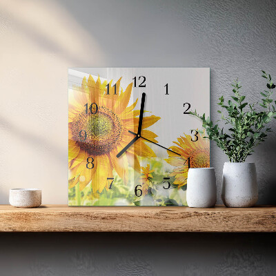 Orologio quadrato in vetro Girasole