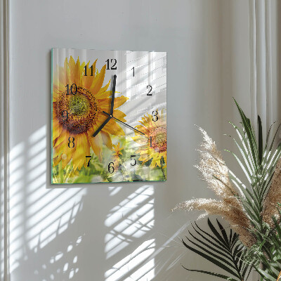 Orologio quadrato in vetro Girasole