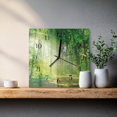 Quadrato orologio da parete Natura della foresta