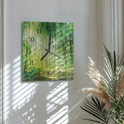 Quadrato orologio da parete Natura della foresta