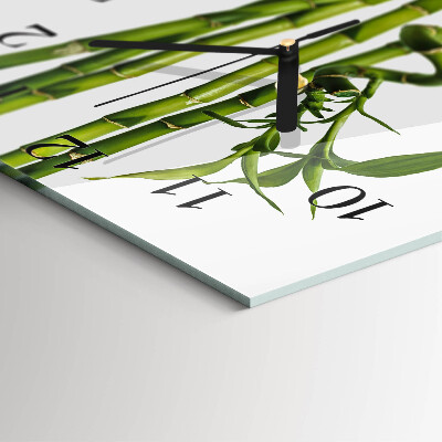 Quadrato orologio in vetro decorativo Bambù