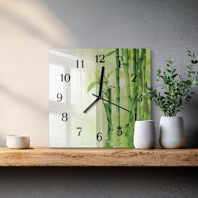 Orologio quadrato in vetro Bambù