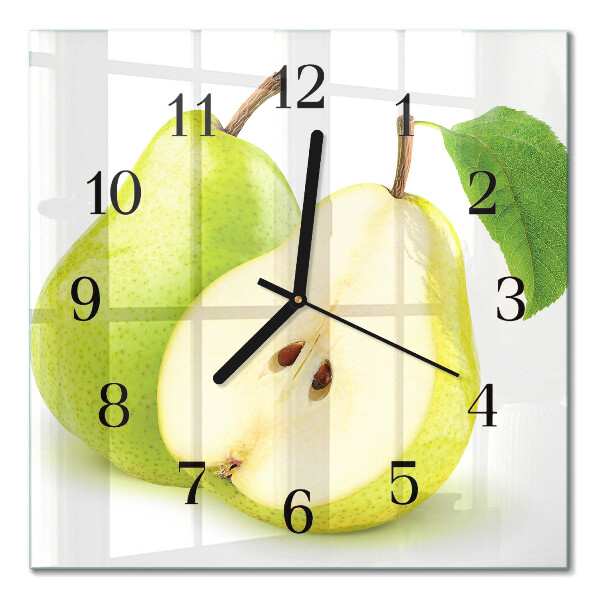 Quadrato orologio in vetro decorativo Pere