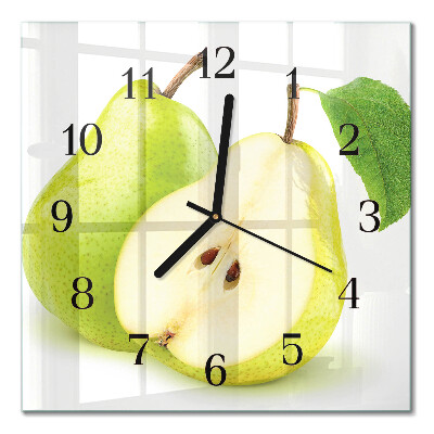 Quadrato orologio in vetro decorativo Pere